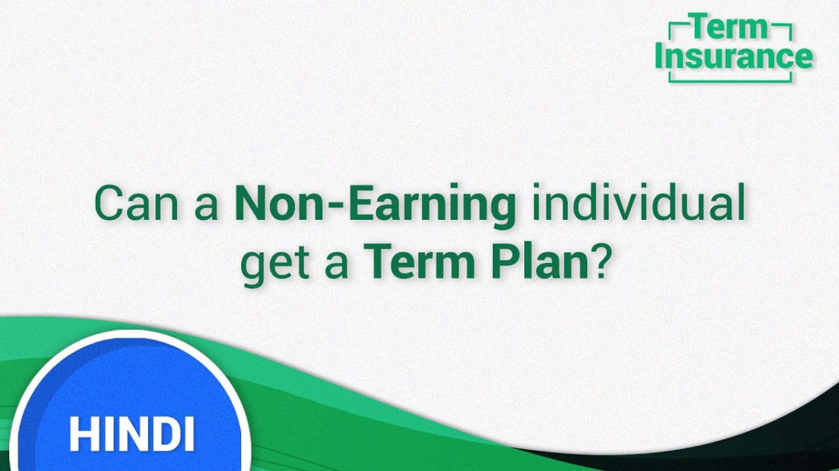 Term Insurance (Hindi) FAQ 22 : Can a Non Earning Individual Get a Term Plan?